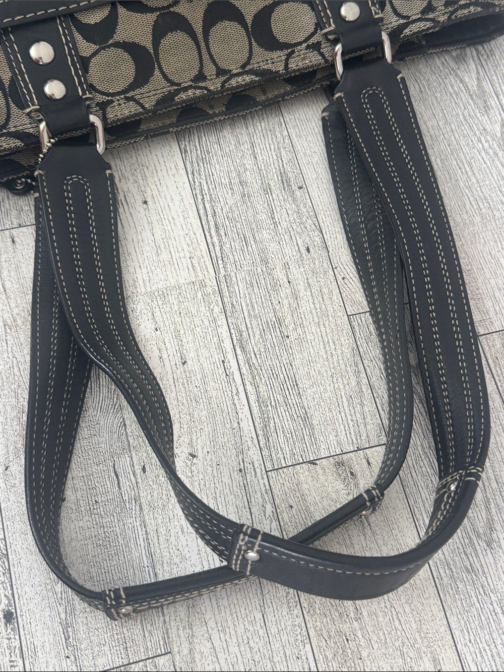 Coach Hampton Signature Turnlock Tote - Picture 11 of 15